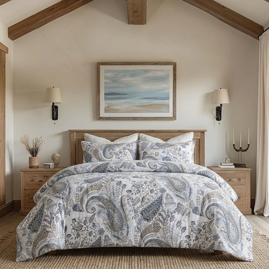 sterling heritage grey paisley comforter set vintage bedding main