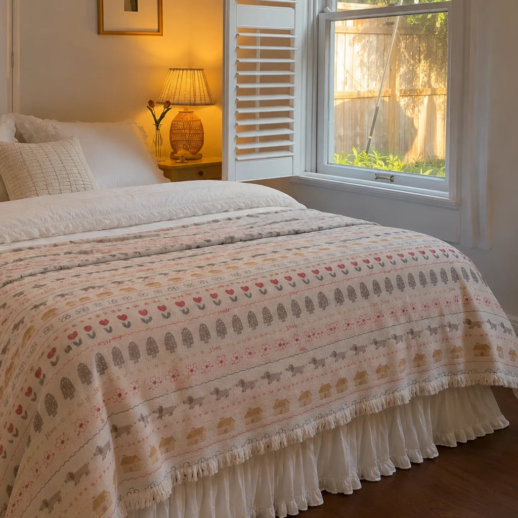 storybook lane tartan jacquard blanket texture