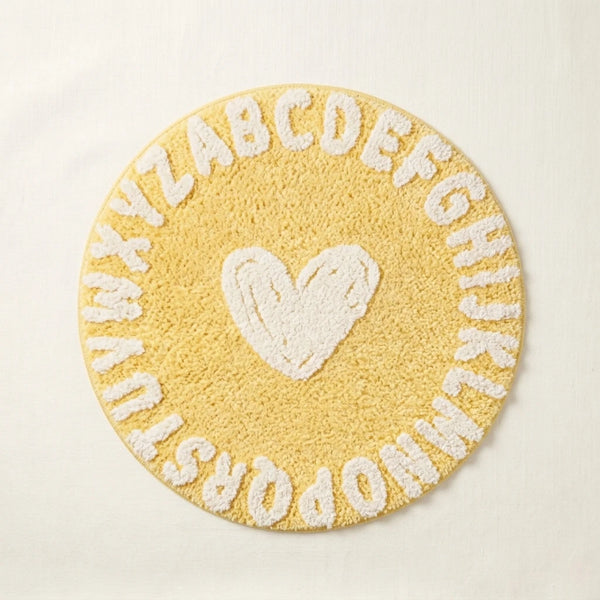 sweetheart rug butter heart flat lay product photo
