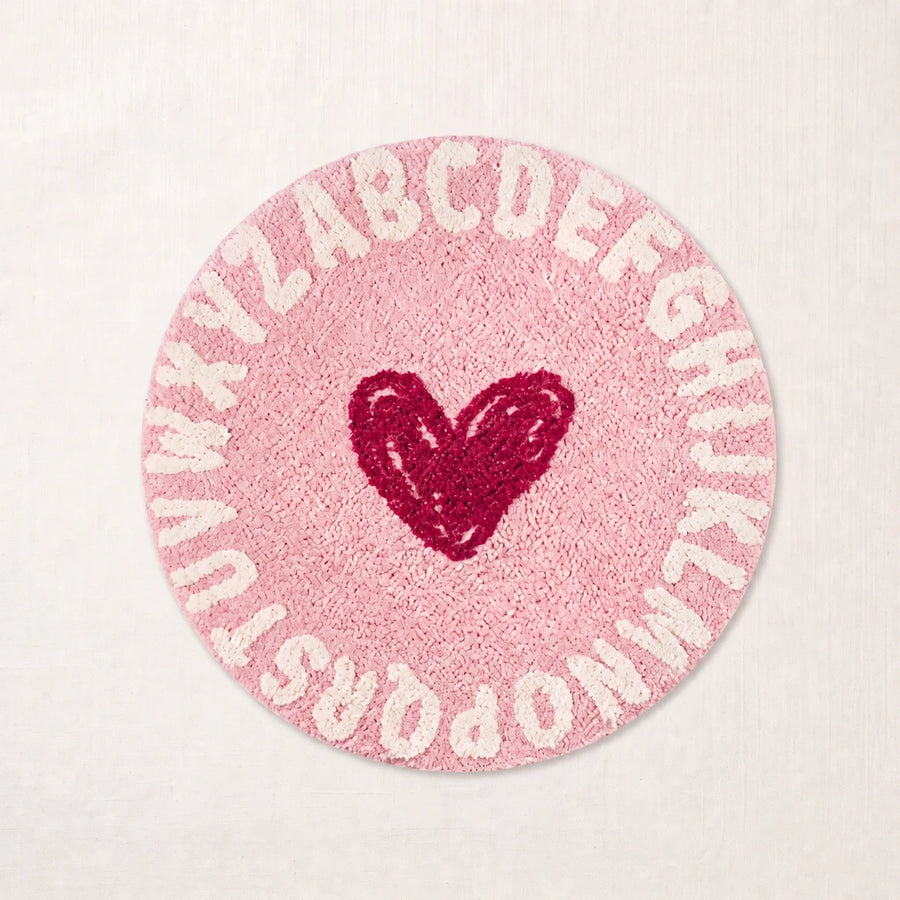 sweetheart rug cherry heart flat lay product photo