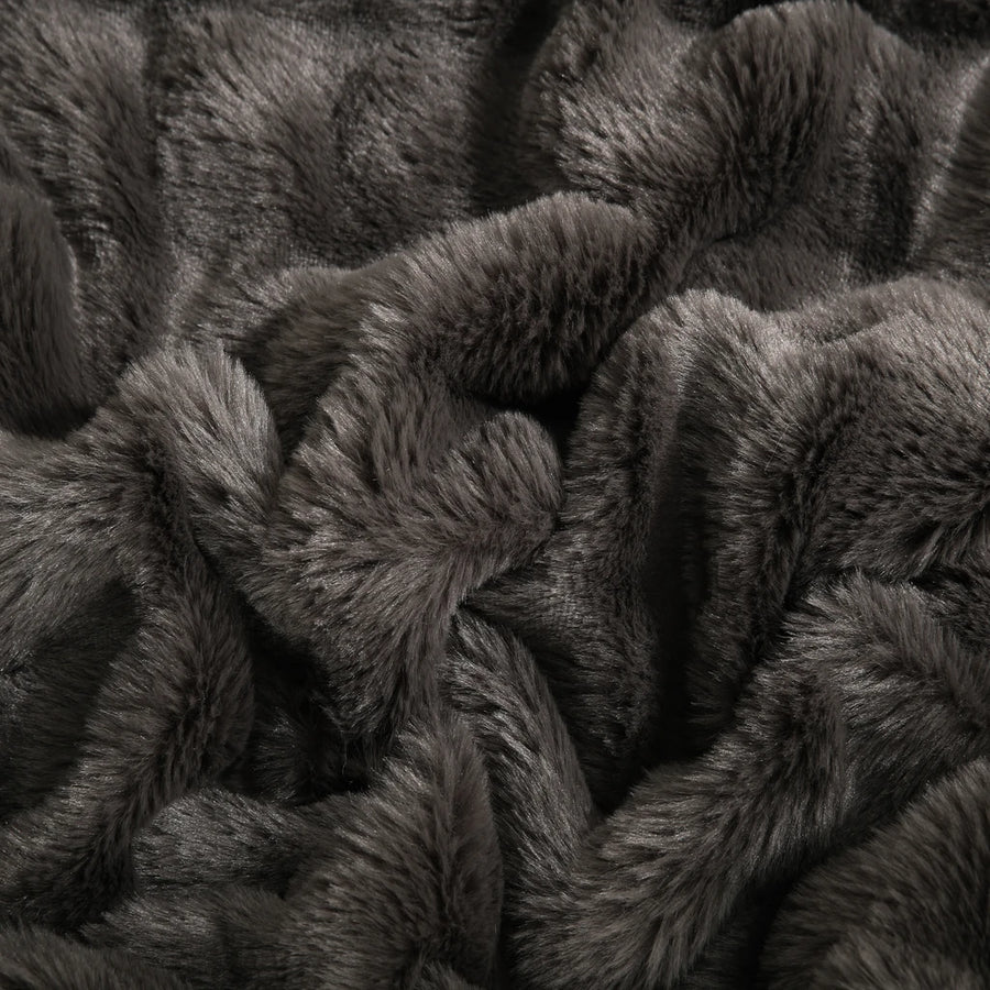 textured faux rabbit fur body pillowcase white wave