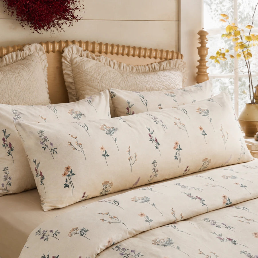 timeless wildflower bedding set layered linen look