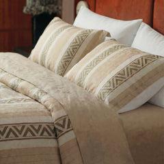 Close up of tribal pattern pillow cases