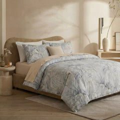 Left side angle of Tropical Mist duvet cover set