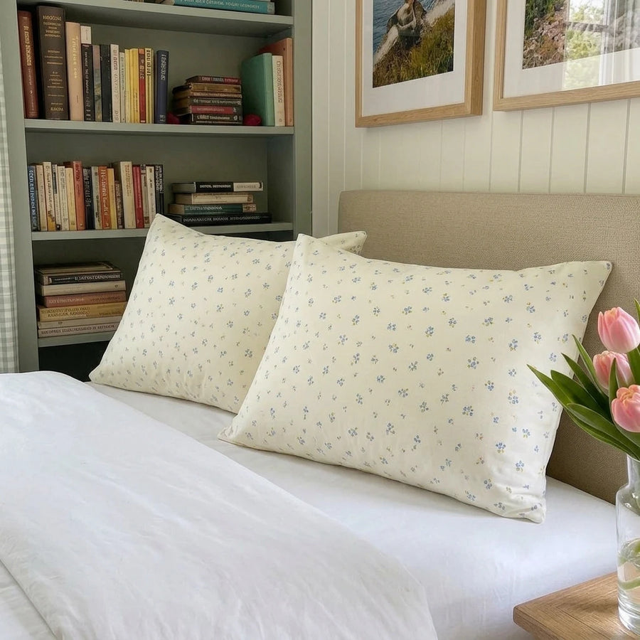 vibrant meadow flower pillow covers cottagecore aesthetic