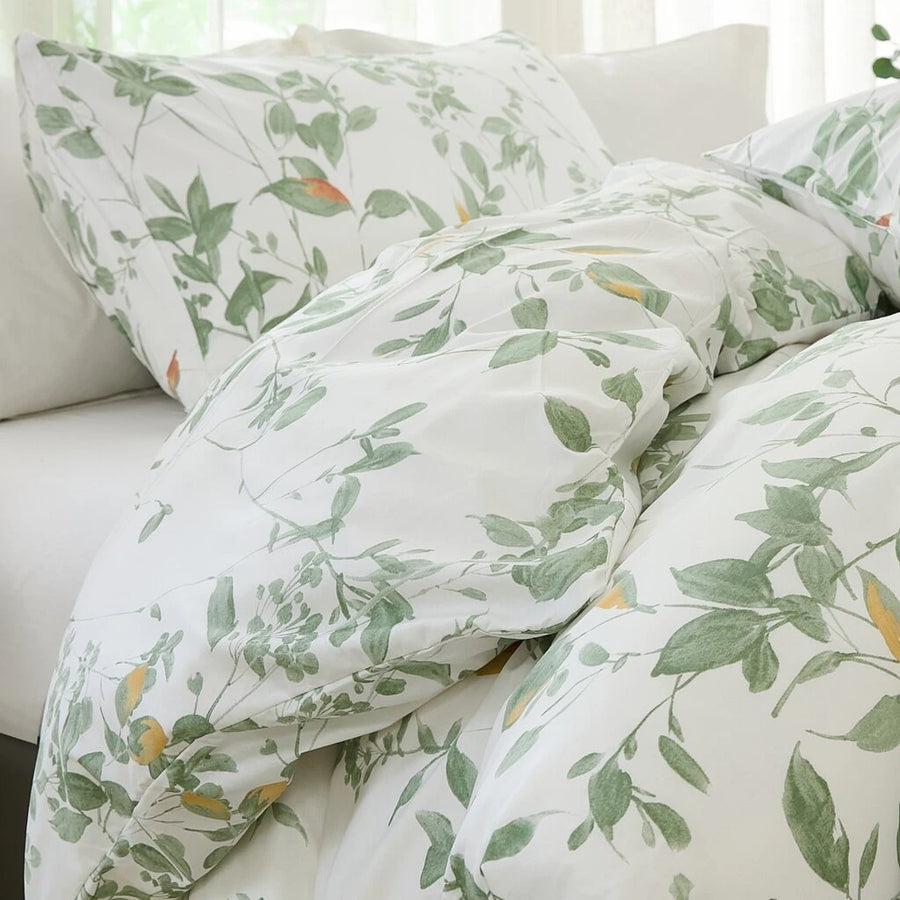 vintage botanical leaf bedspread nature inspired home styling