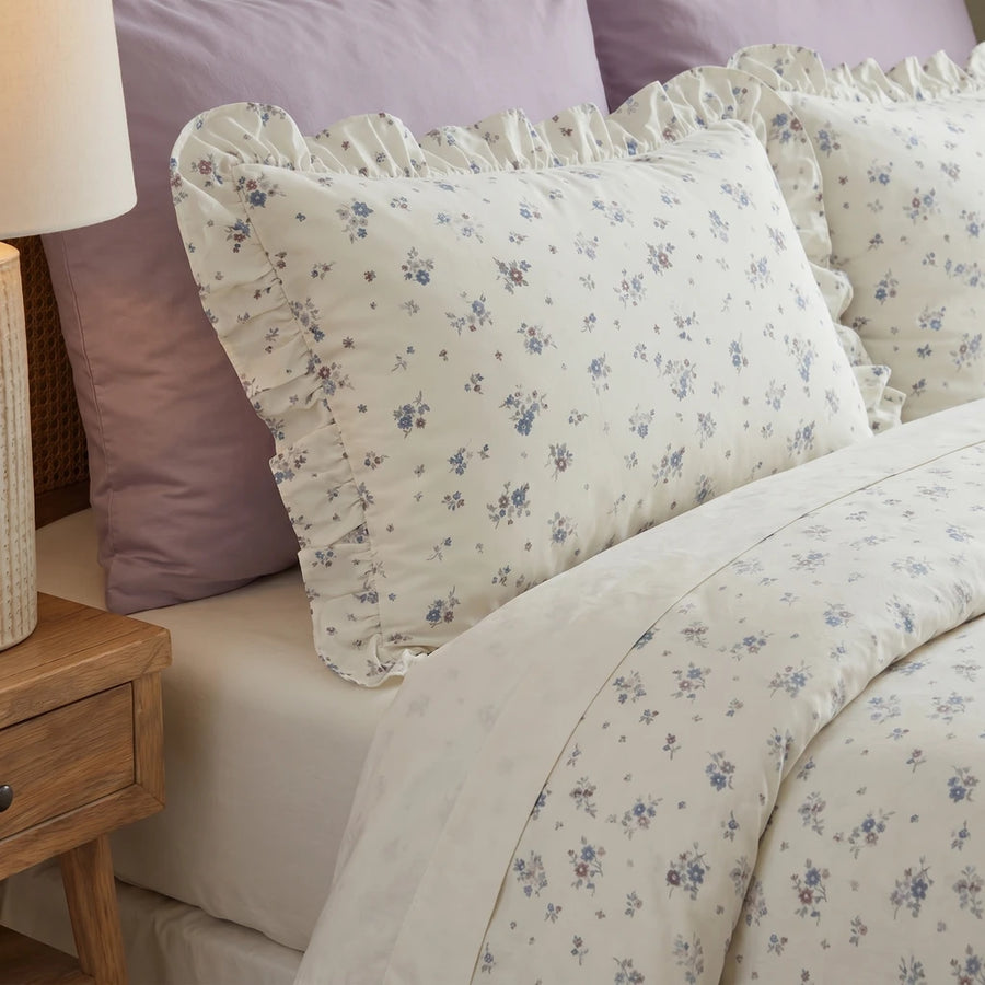 vintage floral ruffled pillow sham mix and match styling
