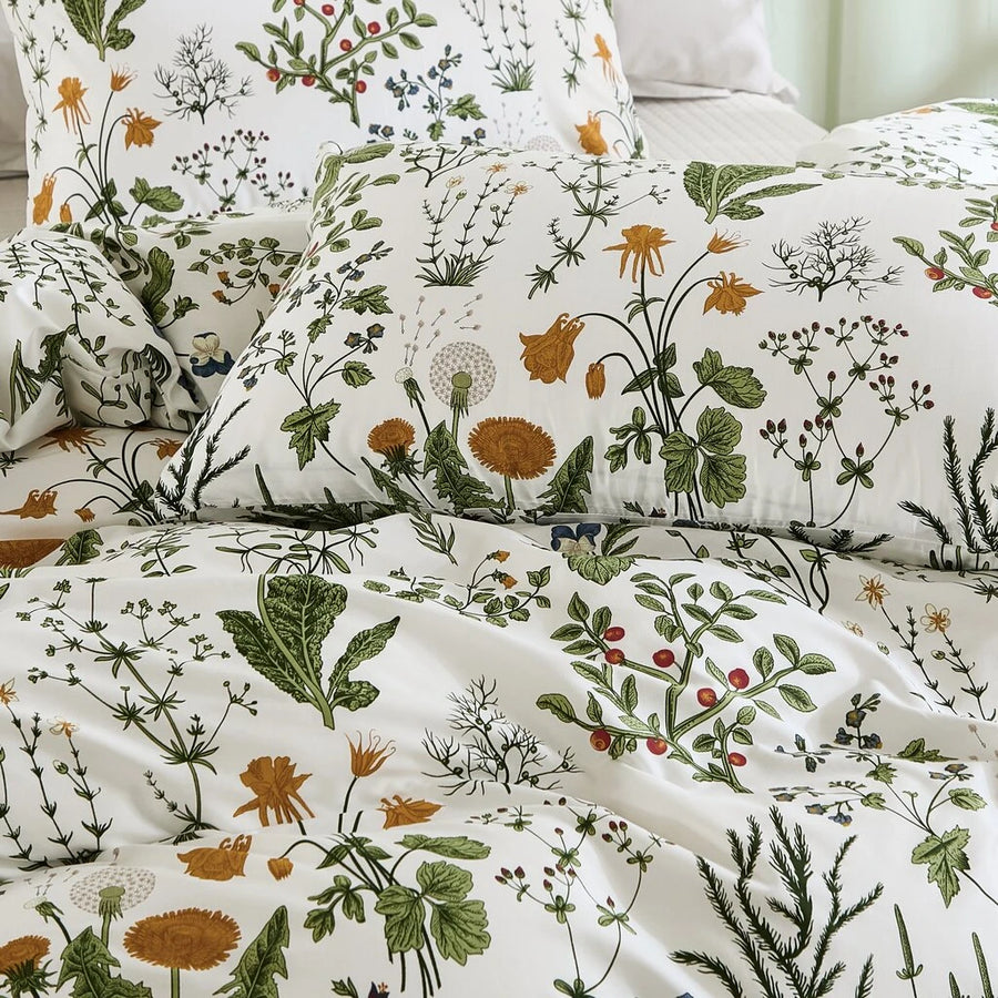 vintage herbarium floral duvet cover cottagecore bedroom decor