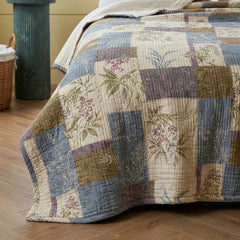vintage storybook patchwork blanket botanical patchwork main