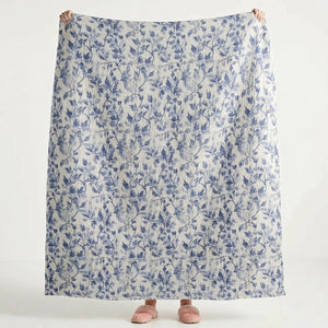 vintage storybook printed cotton blanket heritage indigo detail