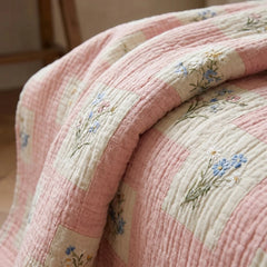 vintage storybook quilted blanket wildflower blush main
