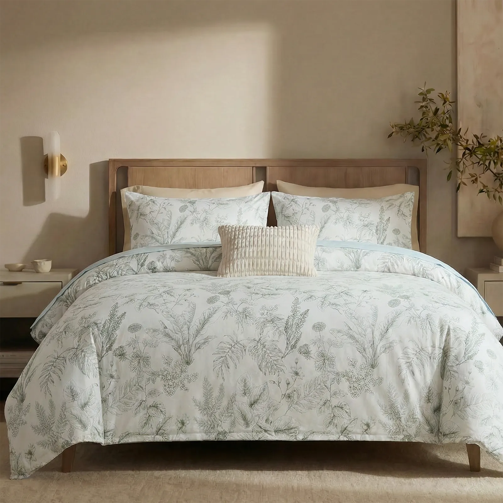 Vintage style floral bedding lifestyle shot