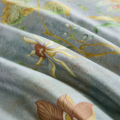 Vintage watercolor floral fabric detail
