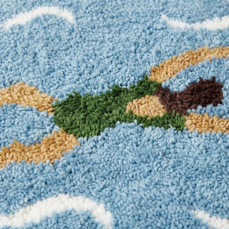wave rider rug open water tufted texture closeup