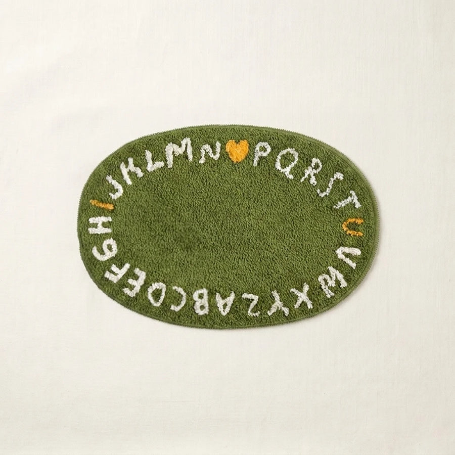 whimsy garden rug abc meadow flat lay product photo