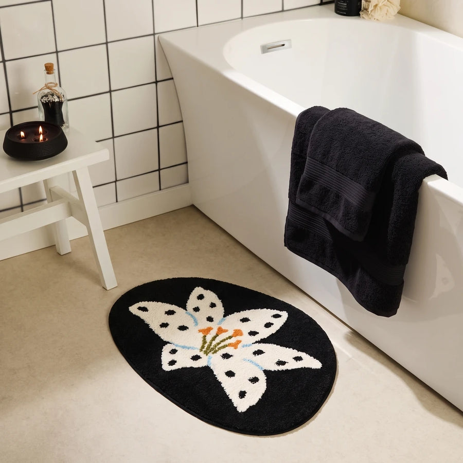 whimsy garden rug lily at midnight bathroom mat styling