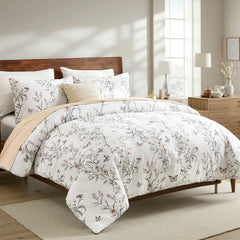butterfly floral comforter in modern bedroom decor