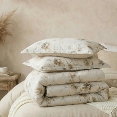 white linen floral bedding sets
