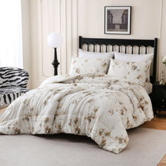 white linen floral comforter set king