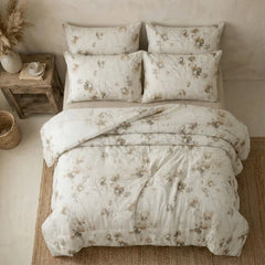 white linen floral comforter set queen