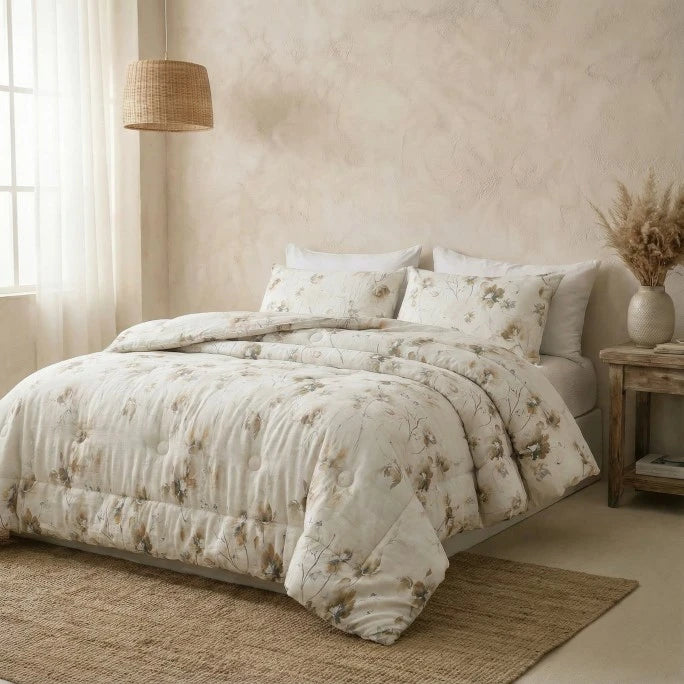 white linen floral comforter sets