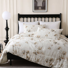 white linen floral comforter sets