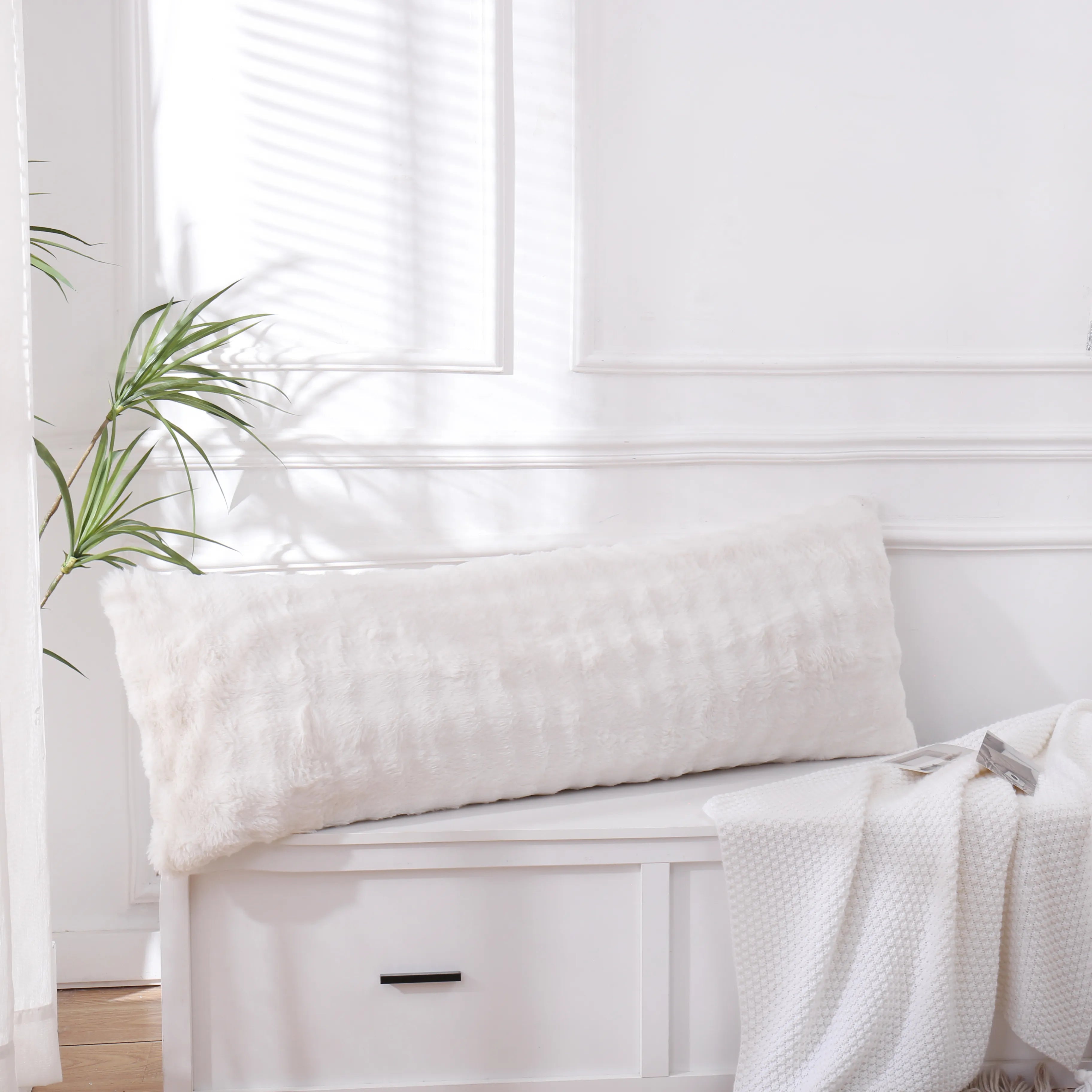 white rabbit velvet pillowcase