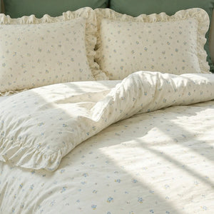 wildflower garden ruffle duvet cover set main