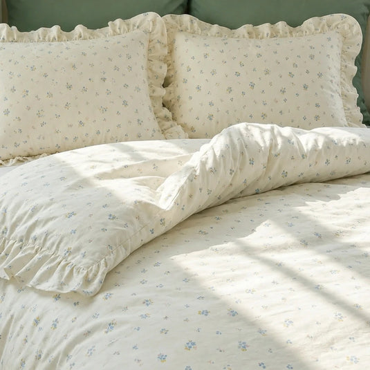 wildflower garden ruffle duvet cover set main