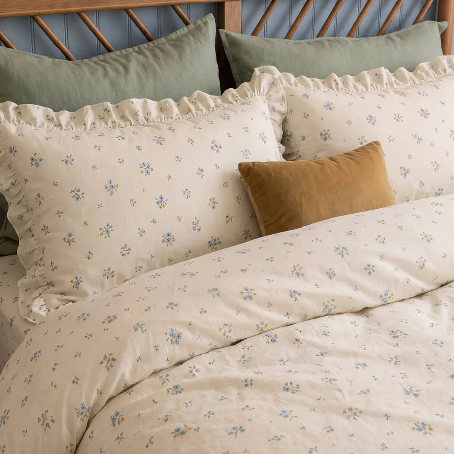 wildflower garden ruffle duvet cover set main