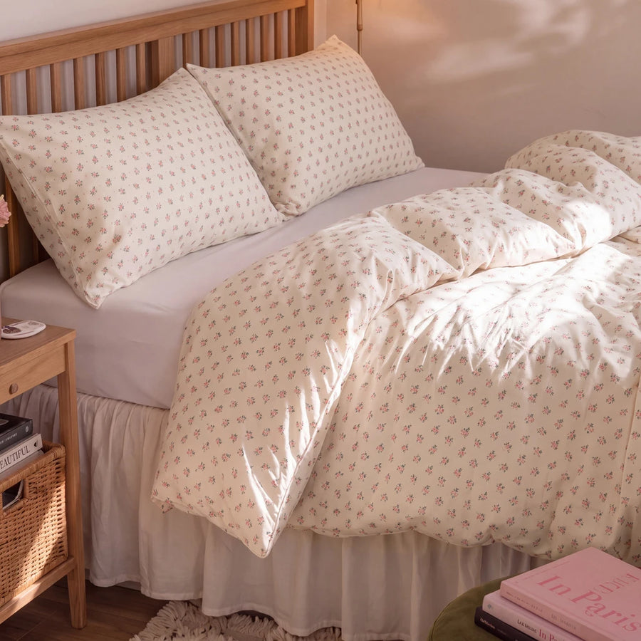 wildflower posy duvet cover set sunlit bedroom scene