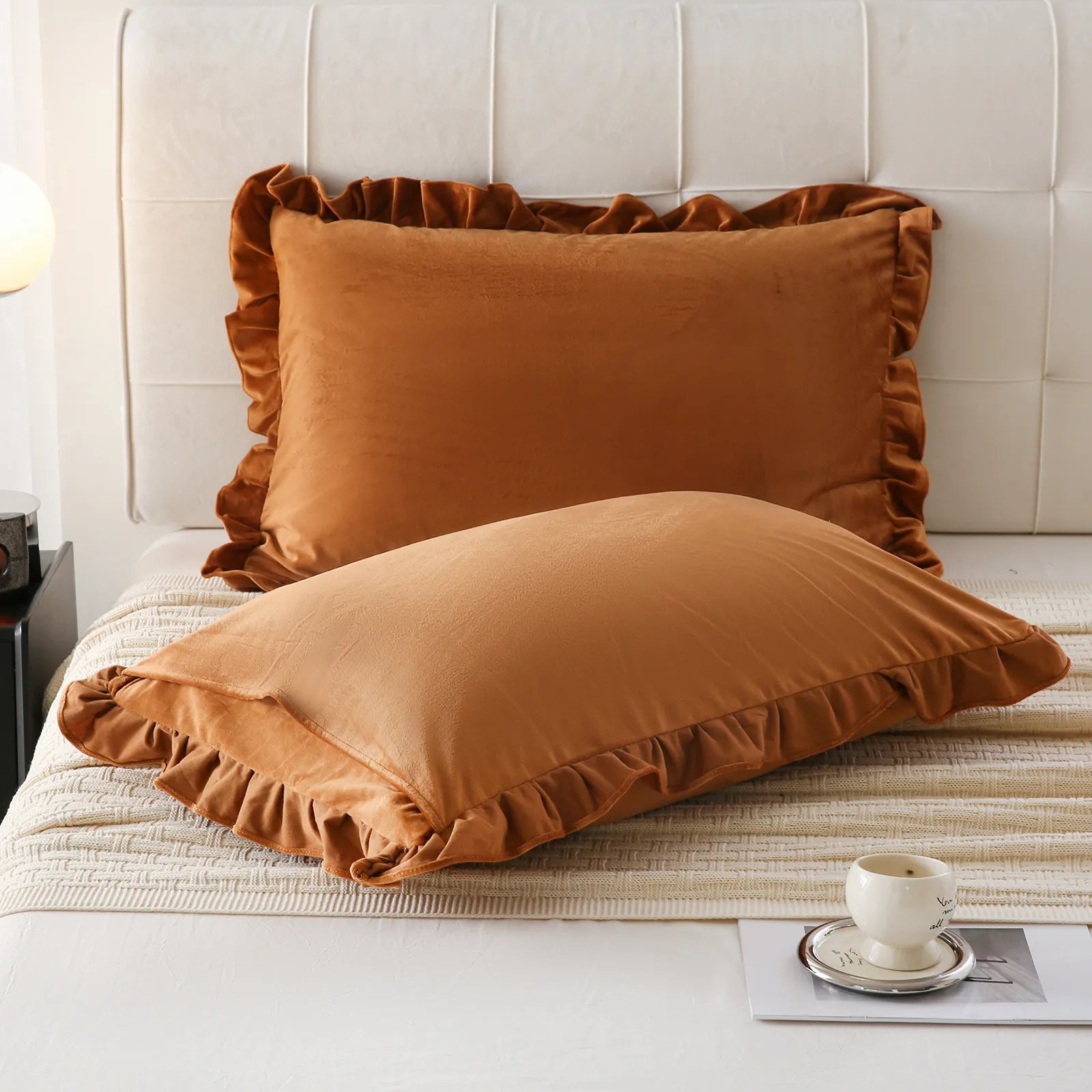 yellow velvet pillowcases