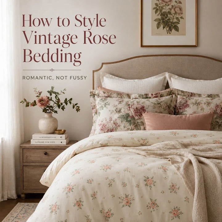 How to Style Vintage Rose Bedding — Romantic, Not Fussy
