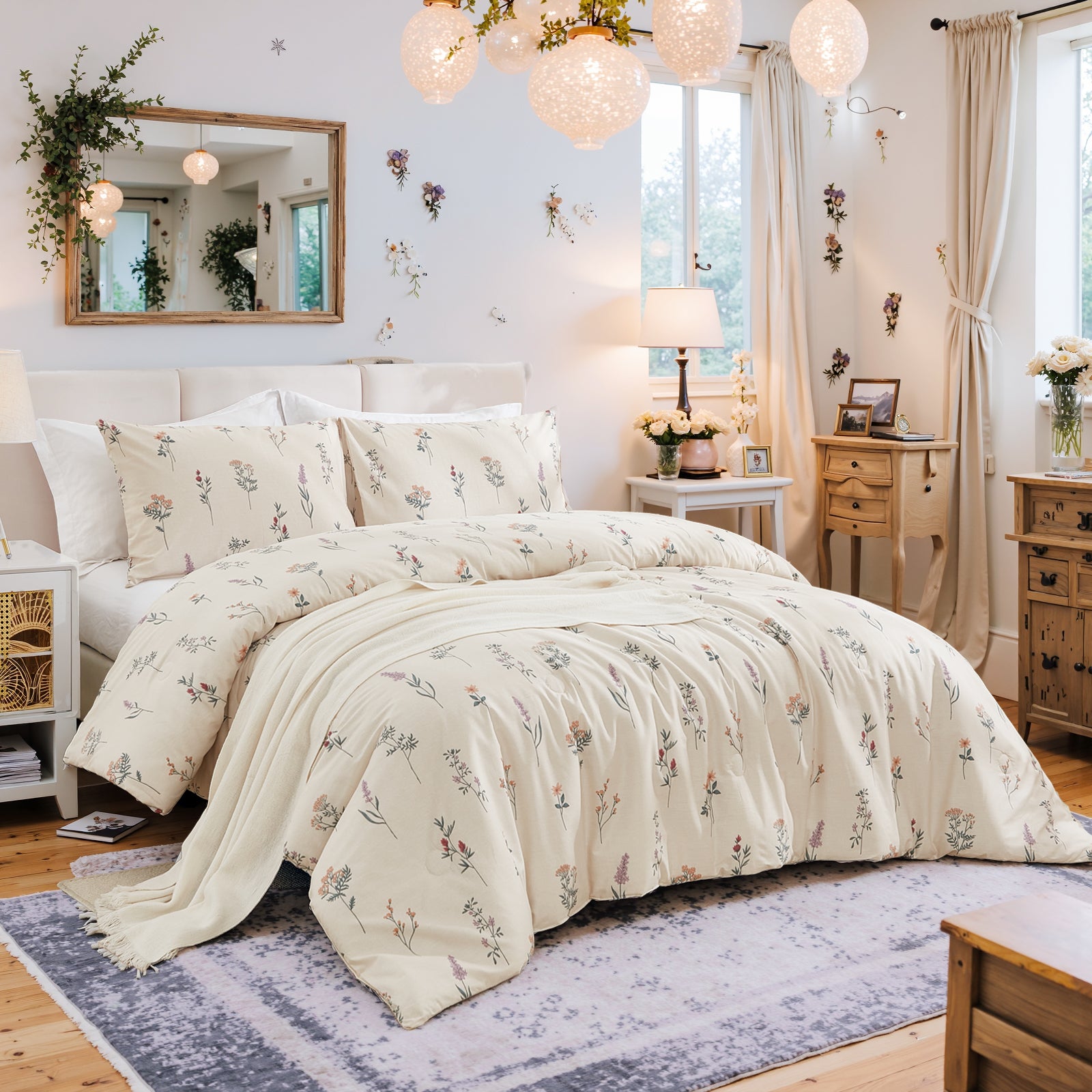 Cute Floral Comforter Set 100% Cotton