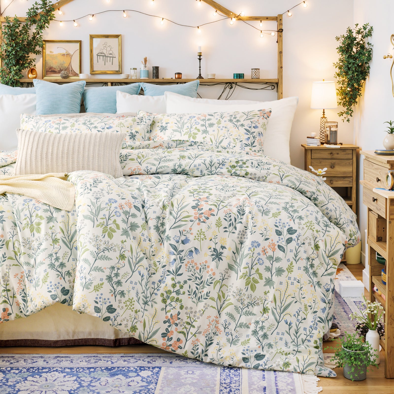 Vintage Floral Comforter Set 100% Cotton