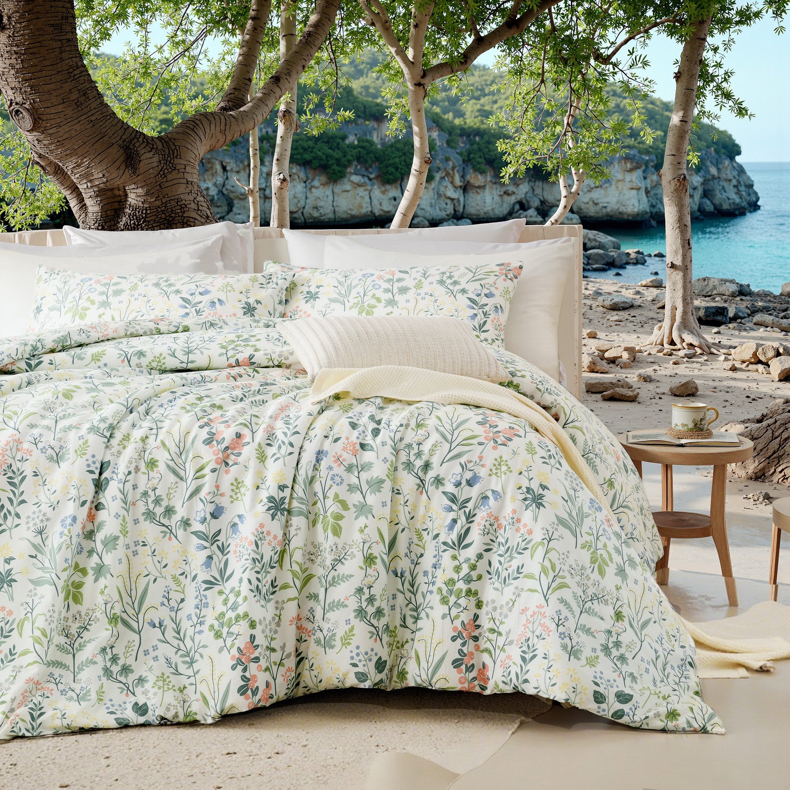 Vintage Floral Duvet Cover Set 100% Cotton