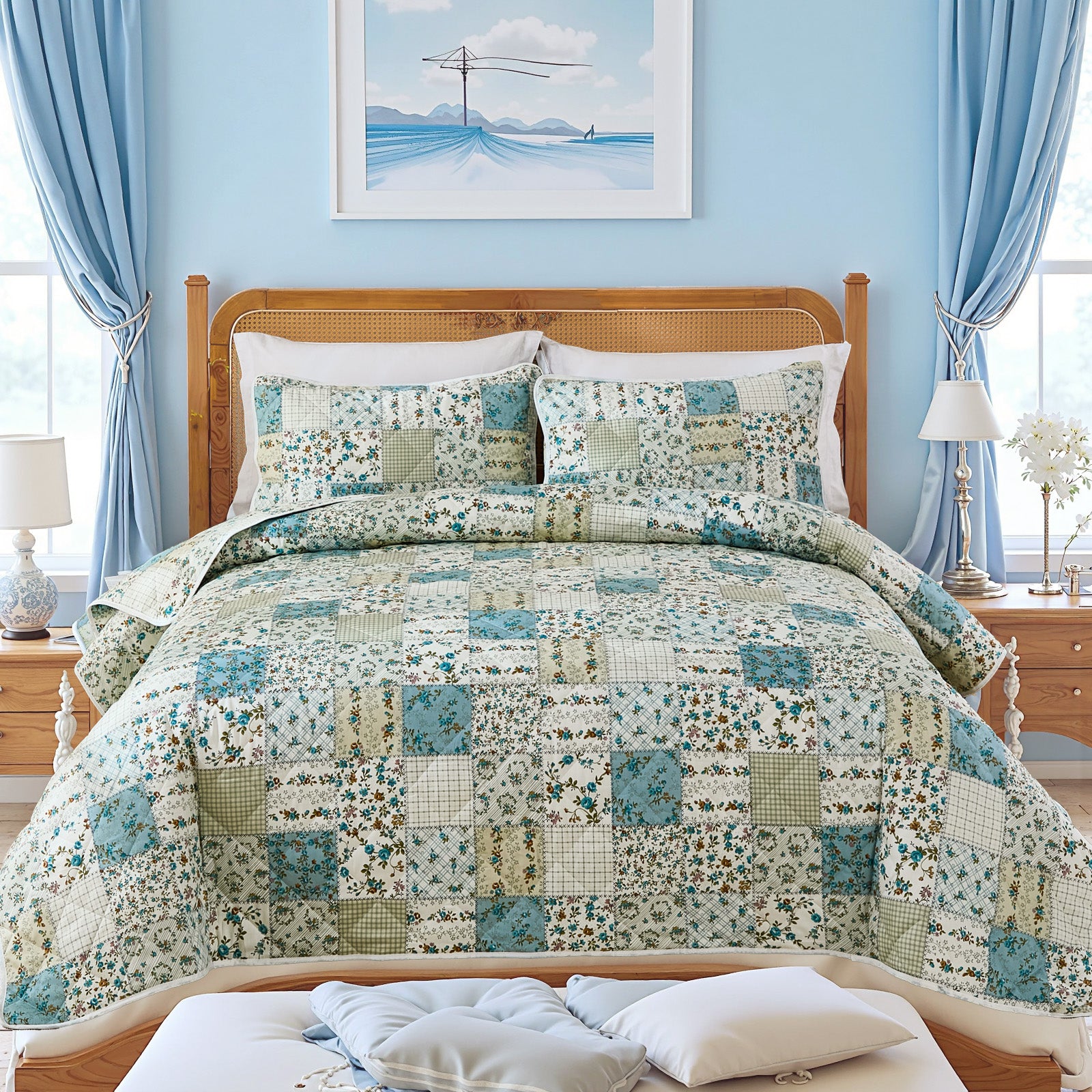 Patchwork Quilt Set 100% Cotton