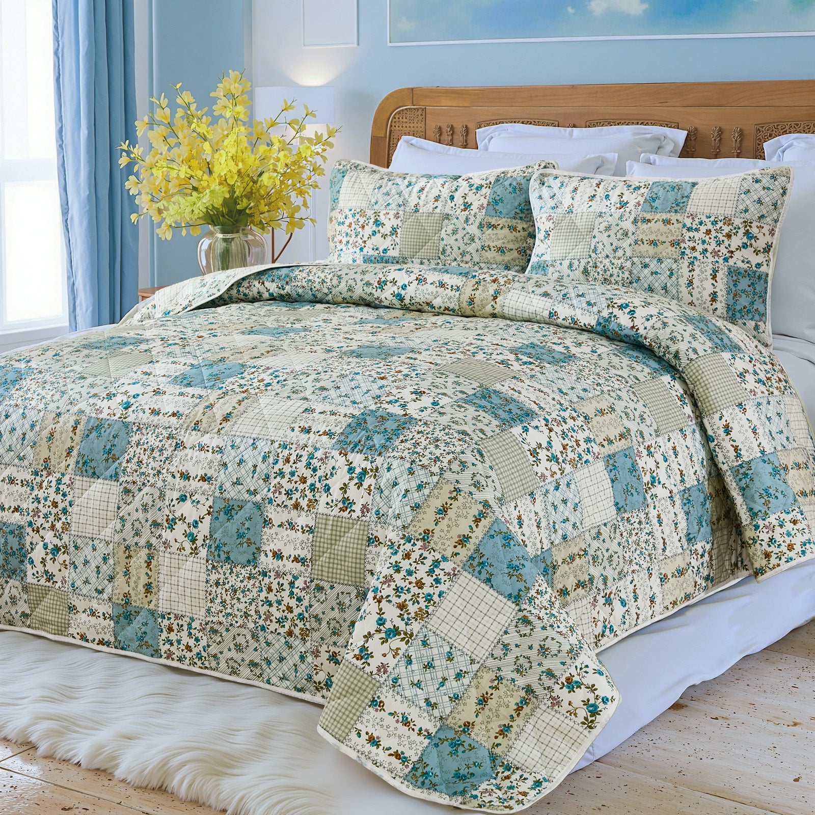 Patchwork Quilt Set 100% Cotton
