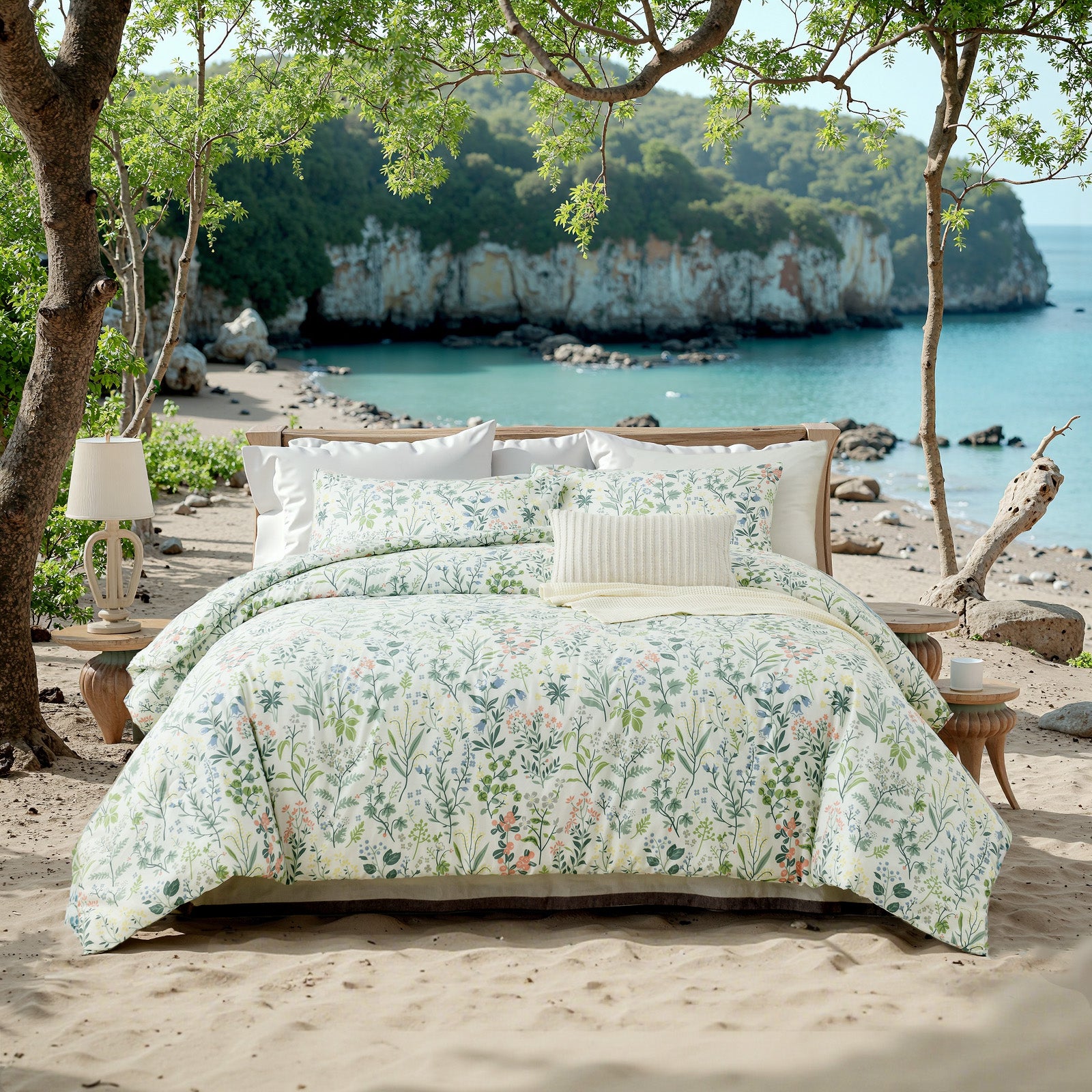 Vintage Floral Duvet Cover Set 100% Cotton