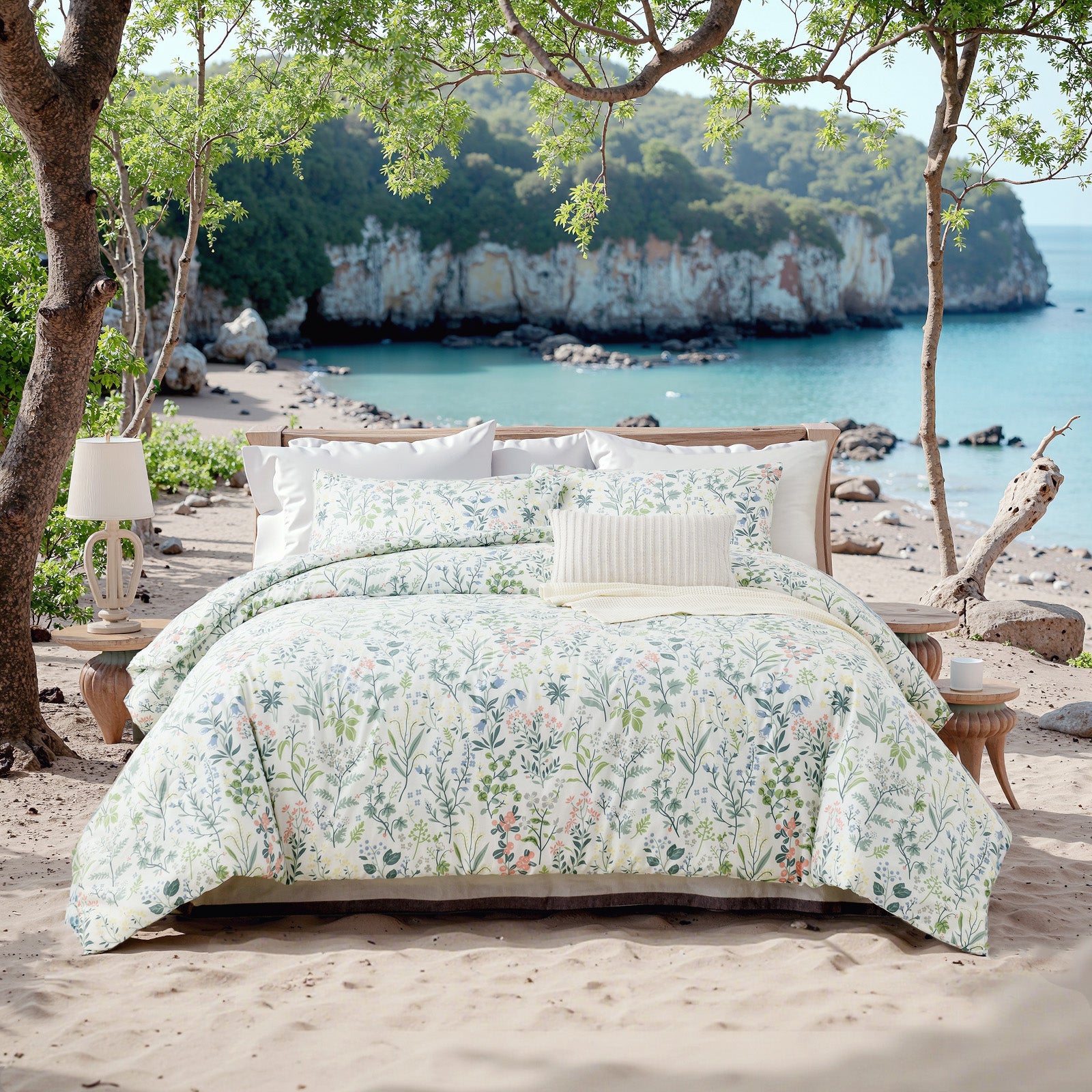 Vintage Floral Duvet Cover Set 100% Cotton