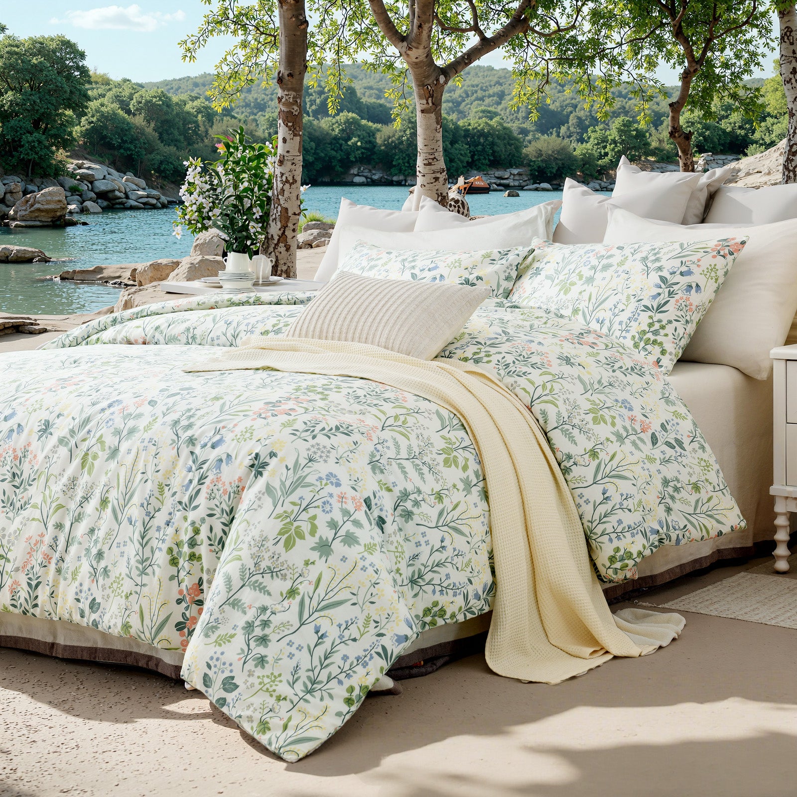 Vintage Floral Duvet Cover Set 100% Cotton