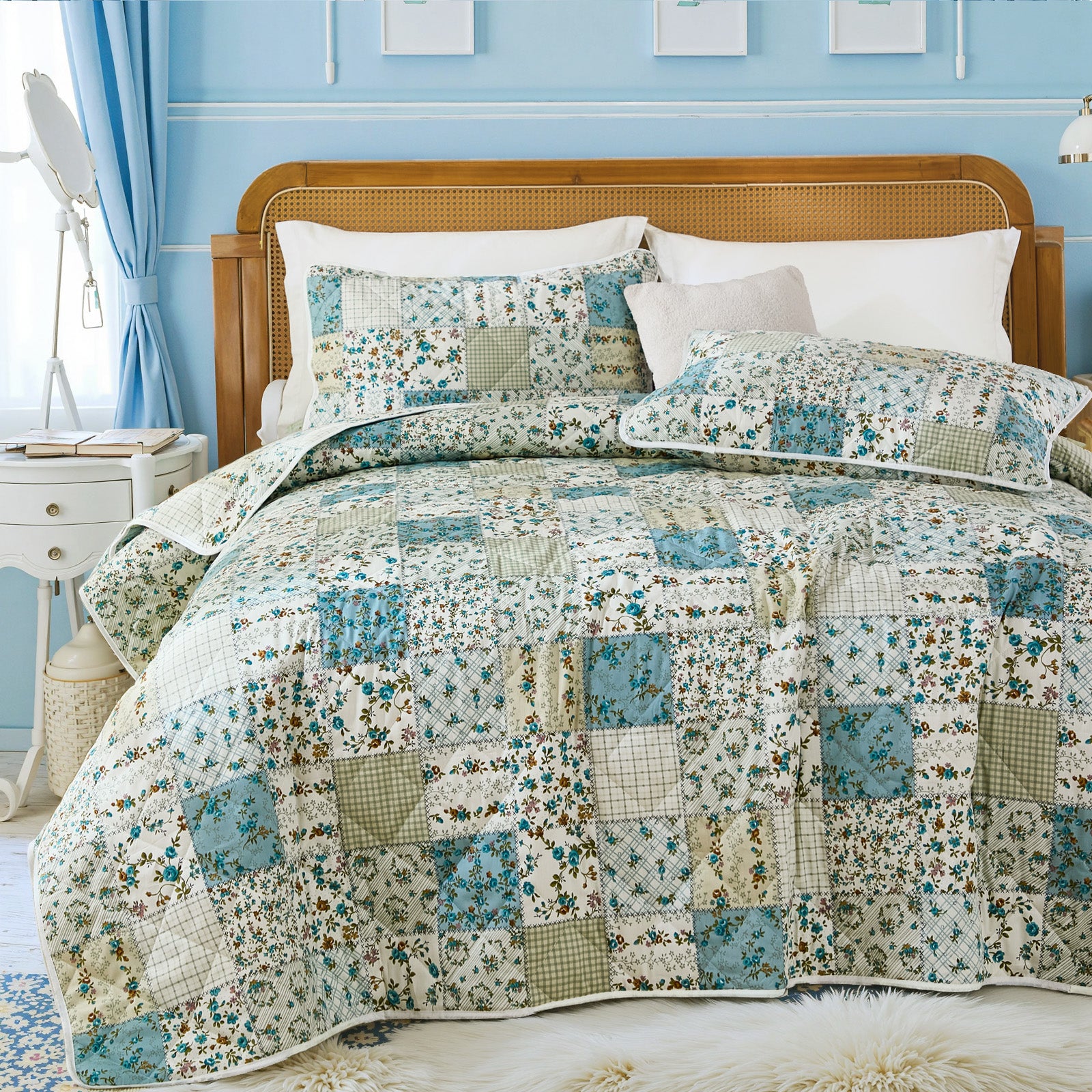 Patchwork Quilt Set 100% Cotton