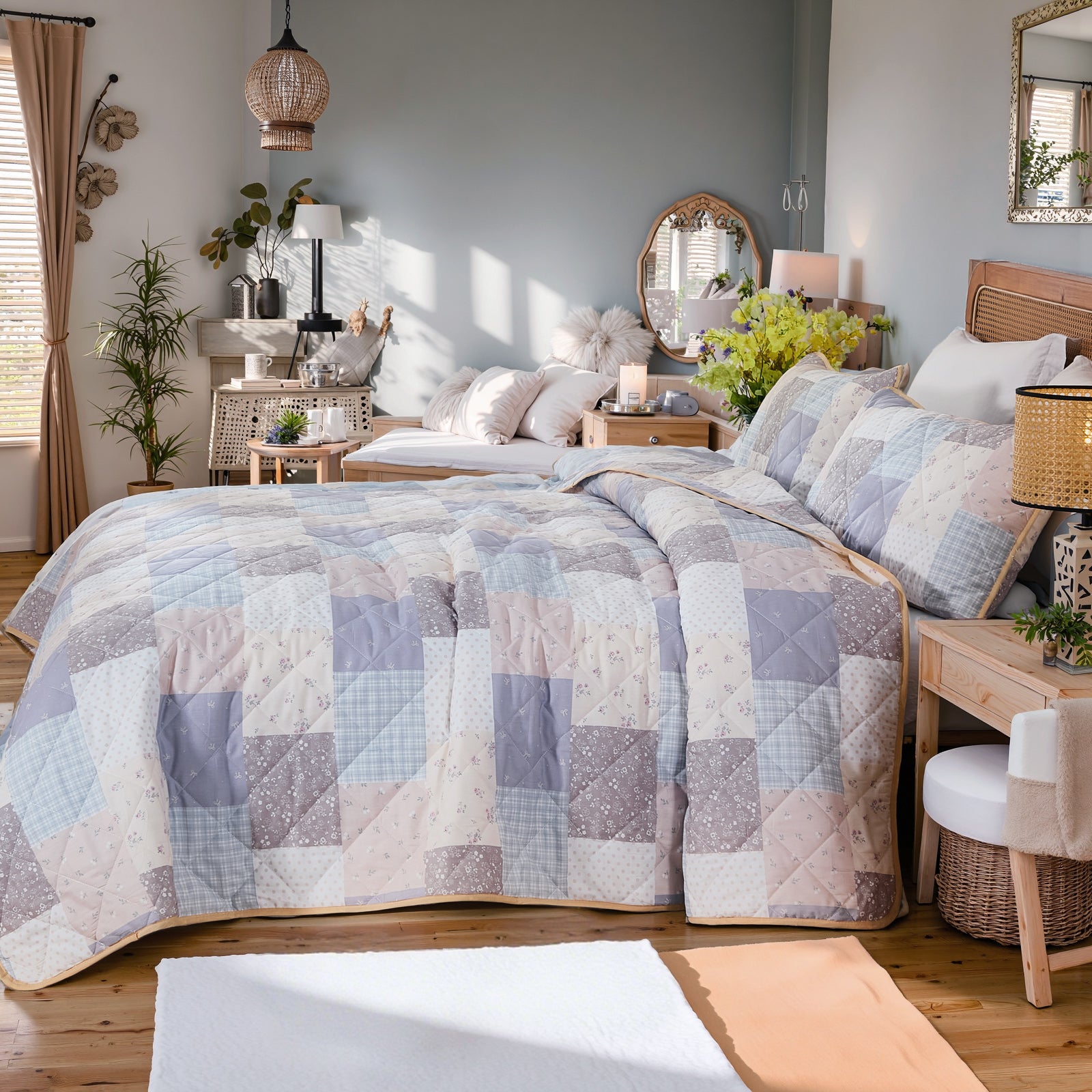 Patchwork Quilt Set 100% Cotton