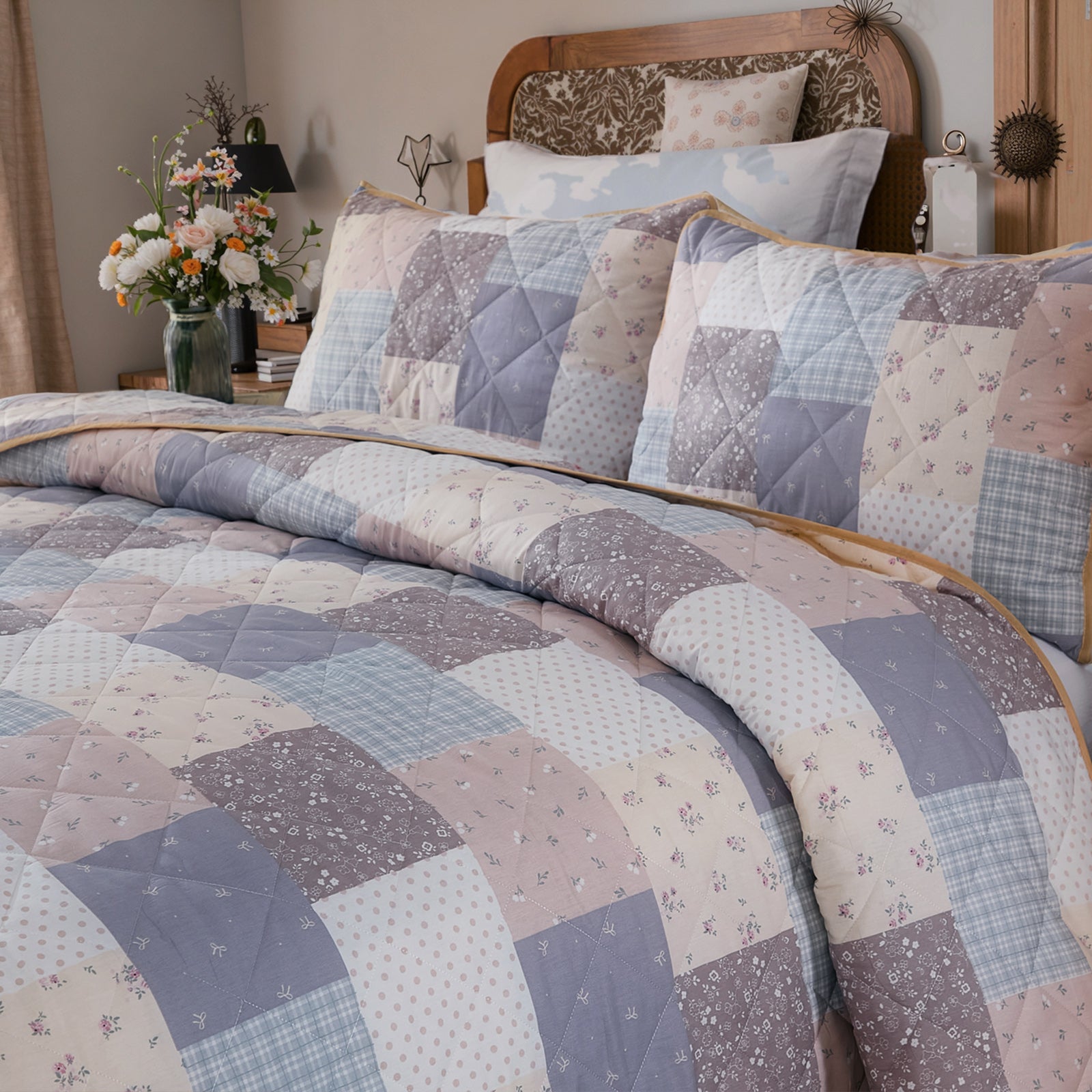 Patchwork Quilt Set 100% Cotton