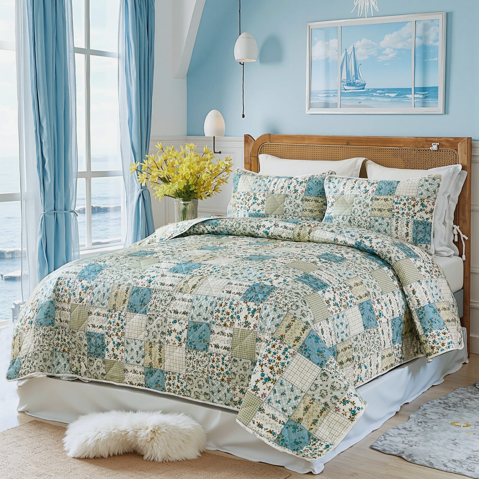 Patchwork Quilt Set 100% Cotton