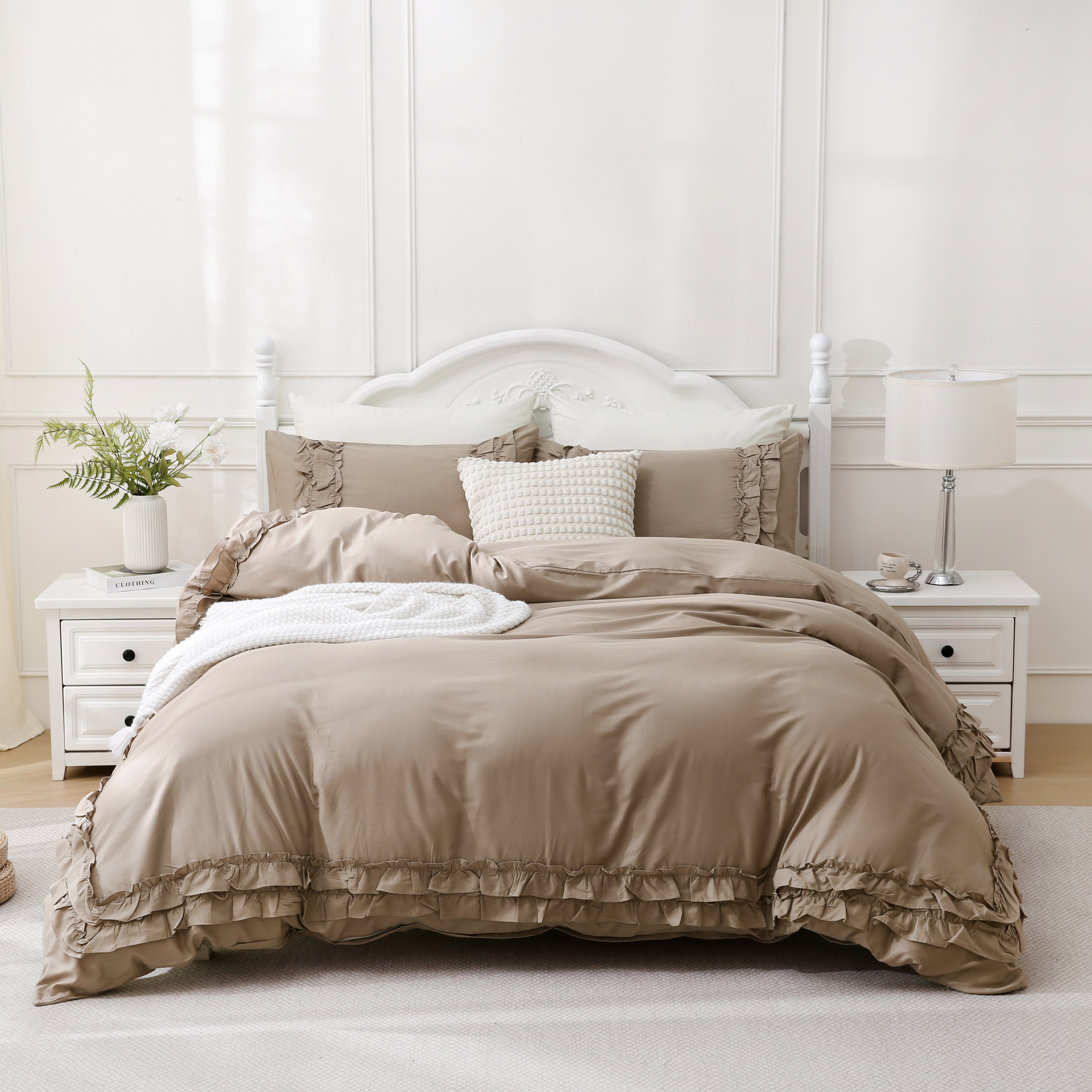 100% Cotton Ruffled Comforter Set