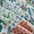 100 percent natural cotton fabric texture floral print detail
