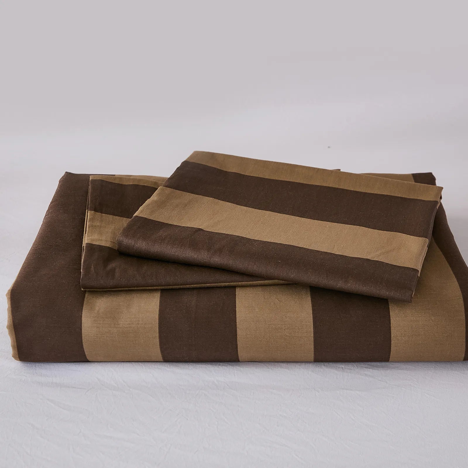 100% cotton brown stripe comforter sets