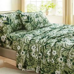 100% cotton floral 4 pieces sheet set
