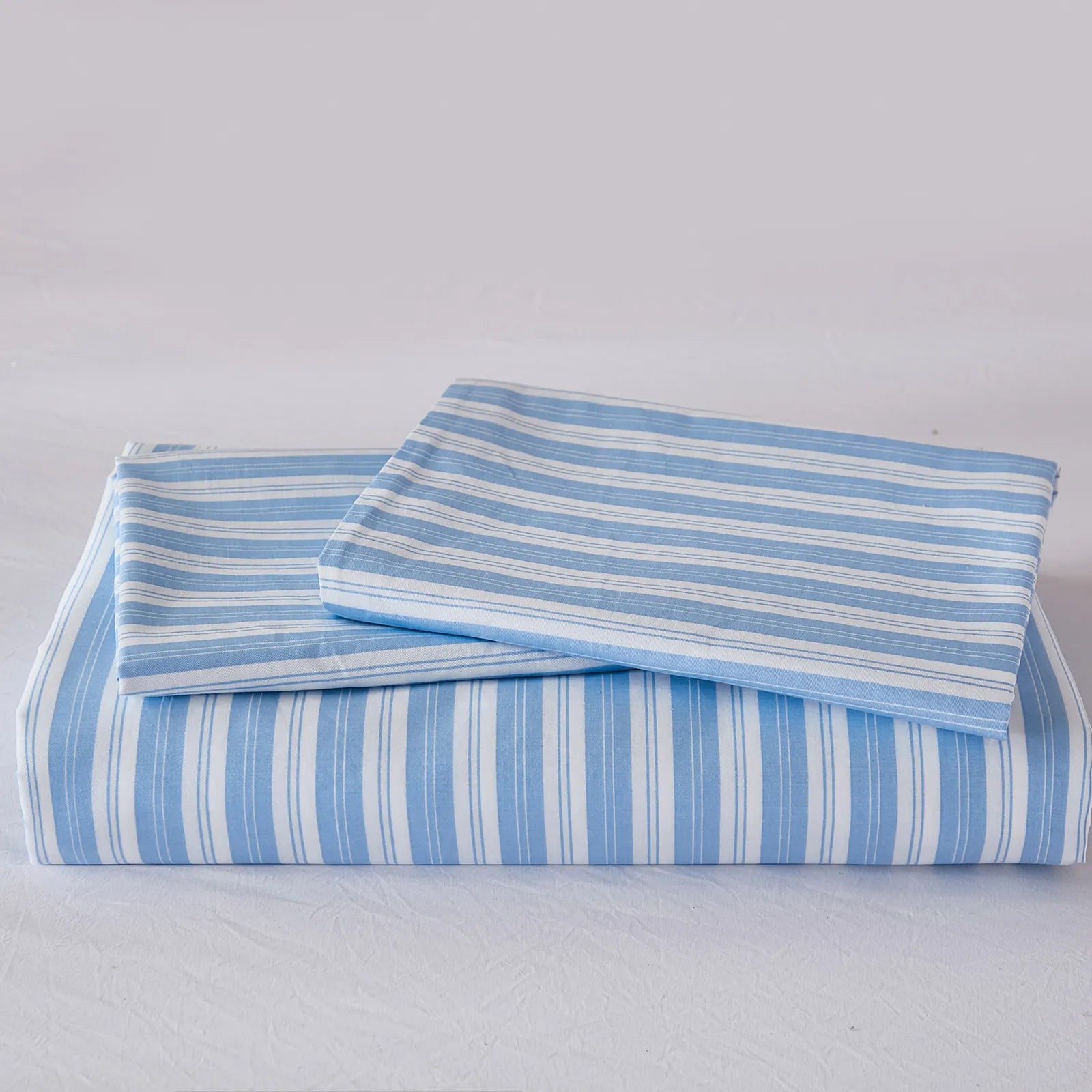 100% cotton light blue stripe comforter sets